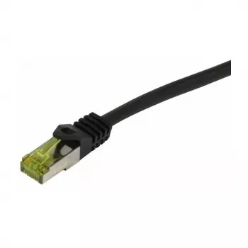 Cablu patch SYNERGY21 CAT6A S/FTP RJ45, 500 MHz, 7,5 m, negru, TPE/LSZH, interior/exterior, rezistent la UV/apă/ulei, AWG26, cablu brut CAT7