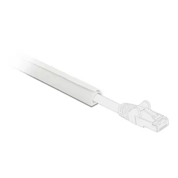 Canal de cabluri autocolant Delock cu capac glisant 25 x 10 mm, 1 m, set de 5, alb