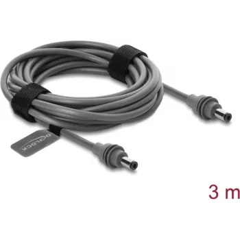 Cablu de alimentare Delock 91824 DC 5,5 x 2,1 mm la DC 5,5 x 2,1 mm pentru Starlink Mini, 3 m, gri