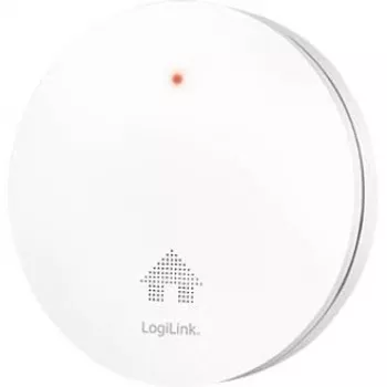 LogiLink SC0019 Ultra-Flat Smoke Detector, 10-Year Battery, VdS Approved, White