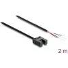 Senzor fotoelectric cu furcă Delock, fantă 5 mm, tip U, cu 4 capete de cablu libere, PNP, comutabil lumină/întuneric, 2 m