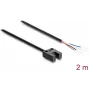 Senzor fotoelectric cu furcă Delock, fantă 5 mm, tip U, cu 4 capete de cablu libere, PNP, comutabil lumină/întuneric, 2 m