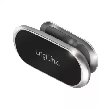 Suport magnetic de telefon pentru grila de ventilație auto LogiLink, argintiu – rotire 360°, prindere cu neodim, compatibil universal