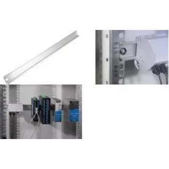 Suport de montaj pe șină DIN 19 inch LogiLink pentru șine cu profil 35 x 7,5 mm, 1U, oțel, negru, EN 60715