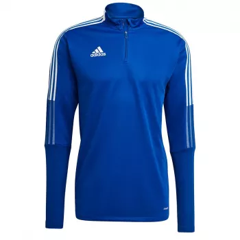 Bluză de antrenament adidas Tiro 21 bărbați Team Royal Blue/Alb cu mâneci lungi și fermoar sfert XL