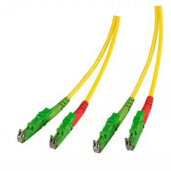 Cablu patch din fibră optică duplex single-mode EFB Elektronik O0933.30 E2000/APC la E2000/APC, OS2, 2 m, LSZH, galben
