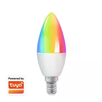 Lampă lumânare inteligentă WiFi LogiLink E14, compatibilă Tuya