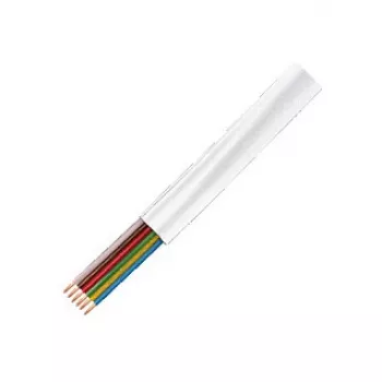 Cablu telefonic plat LogiLink CM06W, 6 fire CCA, 6x 0,12 mm, alb, rolă vrac 100 m