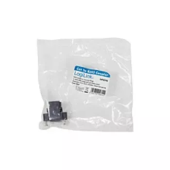 LOGILINK NP0098 Cuplaj RJ45 cu flanșă de montaj, 2x priză RJ45, Cat.5e UTP, negru