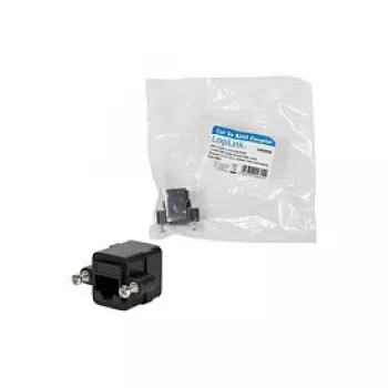 LOGILINK NP0098 Cuplaj RJ45 cu flanșă de montaj, 2x priză RJ45, Cat.5e UTP, negru