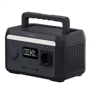Stație de alimentare portabilă LogiLink 300W, acumulator LiFePO4, 288Wh, undă sinusoidală pură, 60W USB-C PD, QC3.0, Solar Ready