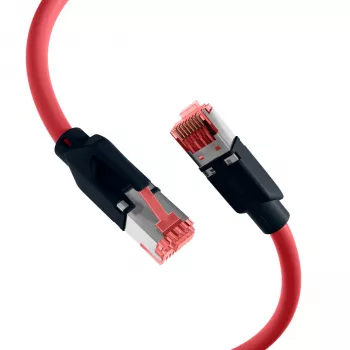 Cablu patch industrial EFB Elektronik K8048PUI30 RJ45 Cat.6A S/FTP PUR, Draka UC900 TM21, manta rezistentă la ulei și UV, 4x2 x AWG26/7, 30 m, roșu