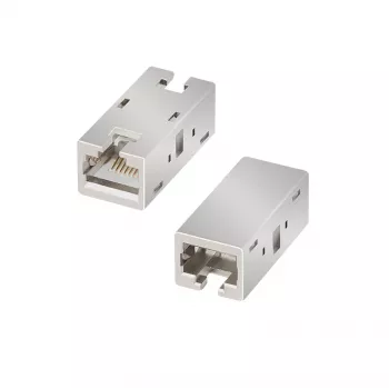 Cuplaj inline RJ45 ecranat LogiLink NP0067 Cat.6A, carcasă metalică, calitate industrială