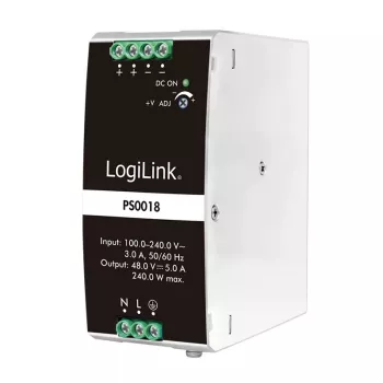 Sursă de alimentare profesională pentru șină DIN LogiLink 240 W 48 V PS0018