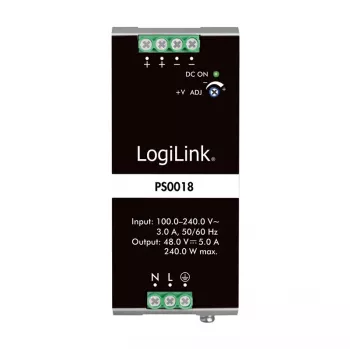 Sursă de alimentare profesională pentru șină DIN LogiLink 240 W 48 V PS0018