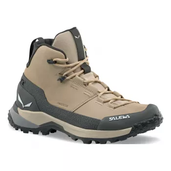 Pantofi de trekking Salewa Puez Leather Mid PTX pentru femei, Quicksand/Onyx, EU 36.5