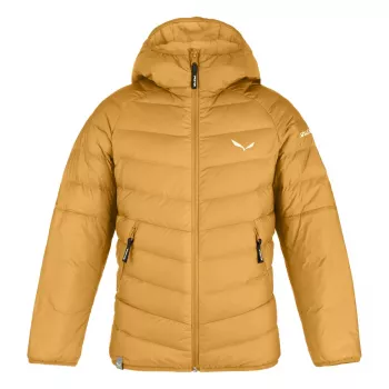 Jachetă de puf RDS Salewa Brenta pentru copii, Spruce Yellow, 104-116 cm