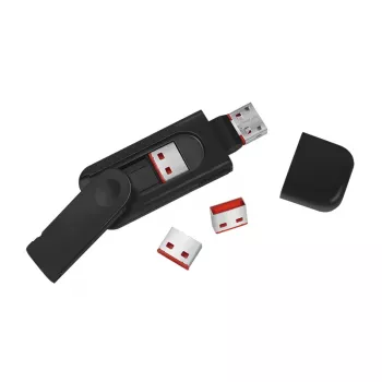 Blocator port USB-A LogiLink AU0054 cu 1 cheie și 4 lacăte, versiune de călătorie, negru