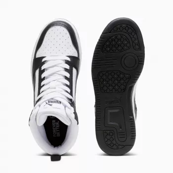 Pantofi sport Puma Rebound V6 Mid pentru copii, alb negru, 393831 01, mărimea 38