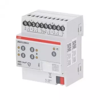 Actor KNX pentru jaluzele/obloane ABB JRA/S2.230.5.2, 2 canale, 230 V AC, 5 A, șină DIN