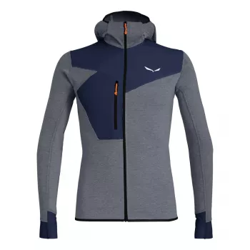 Geacă cu glugă Salewa Puez 2 Dry pentru bărbați cu mânecă lungă și fermoar integral, Navy Blazer, L