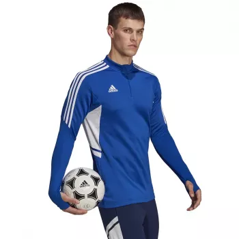 Bluză de antrenament adidas Condivo 22 bărbați cu fermoar 1/2 albastru-alb HA6271