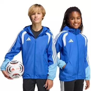 Jachetă adidas Tiro 26 Competition All Weather pentru juniori, Team Navy Blue 2/alb, 140 cm