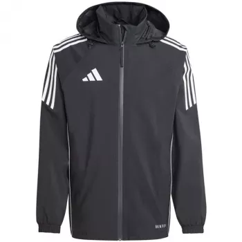 Geacă de ploaie pentru fotbal adidas Tiro 24 Rain pentru bărbați, negru/alb, L