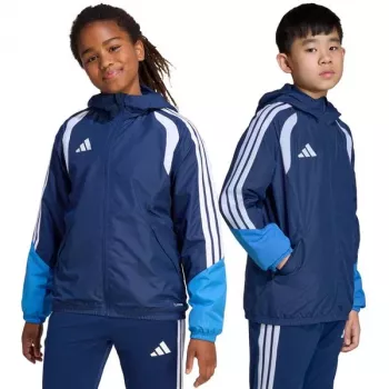 Geacă pentru orice vreme adidas Tiro 26 Competition pentru copii, Team Navy Blue/alb, 164 cm