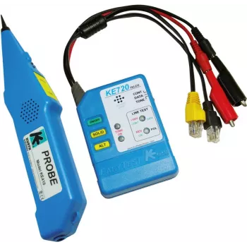Tester de cabluri de rețea Kurth Electronic KE 701 cu generator de ton, RJ45/RJ11/Coax, protecție 240 V