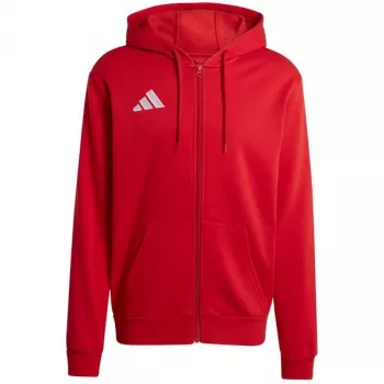Hanorat cu glugă cu fermoar integral adidas Entrada 26 bărbați Team Power Red/alb M
