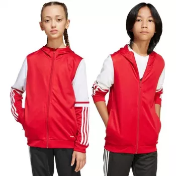 Hanorat cu glugă adidas Squadra 25 copii roșu/alb 116 cm