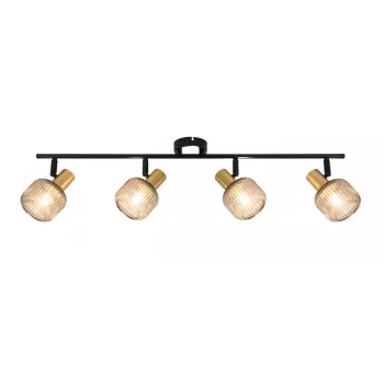 Spot LED Spot Light Shadow 4XE14, negru/auriu, cu 4 lumini, orientabil, pentru tavan/perete