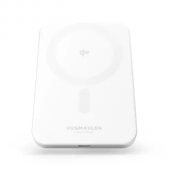 Baterie externă magnetică Vonmählen Evergreen Mag 5000 mAh, Qi2 20 W, albă