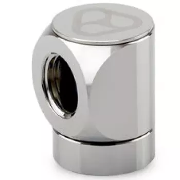 Adaptor rotativ 90° mamă-la-mamă G1/4 Thermal Grizzly DeltaMate, nichel lucios