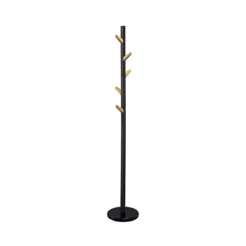 Cuier de haine autoportant W66 negru 177 cm, oțel vopsit prin pulverizare, sarcină 15 kg