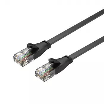 UNITEK cablu patch plat Cat.6 UTP 10m negru RJ45 Snagless Gigabit Ethernet
