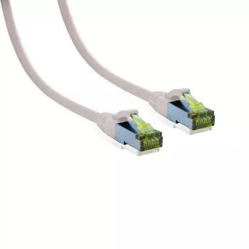 IT-BUDGET cablu patch Cat.6A S/FTP LSZH, 0,5 m, alb, 10Gbps, PoE+, 600MHz, cupru