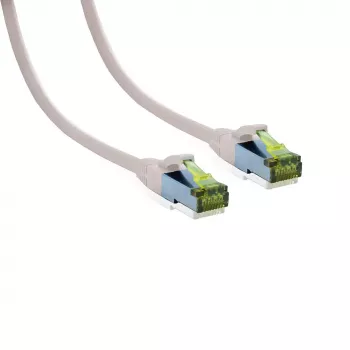 IT-BUDGET cablu patch Cat.6A S/FTP LSZH, 0,5 m, alb, 10Gbps, PoE+, 600MHz, cupru