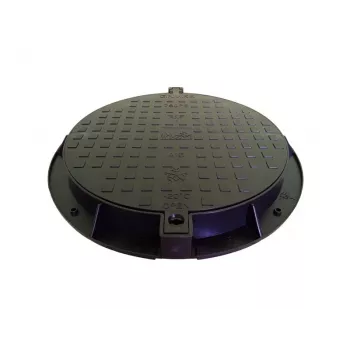Capac de canalizare pentru grădină 780PE-B A15, negru, HDPE
