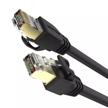 Cablu patch Ethernet UNITEK Cat.7 S/FTP 2,0m, 10Gbps, 600MHz, conectori RJ45 aurii, negru