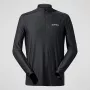 Tricou cu mâneci lungi și fermoar la jumătate Berghaus 24/7 Tech Tee LS HZ pentru bărbați, negru intens