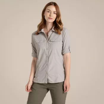 Cămașă de călătorie Craghoppers NosiLife Adventure LS Shirt III pentru femei, Soft Mushroom