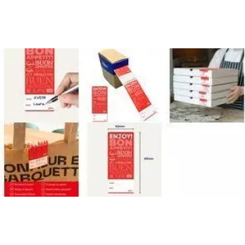 Etichete sigiliu de integritate Avery FTSEALR-250 Bon Appetit, 40 x 95 mm, roșu/alb, permanent, 250 etichete