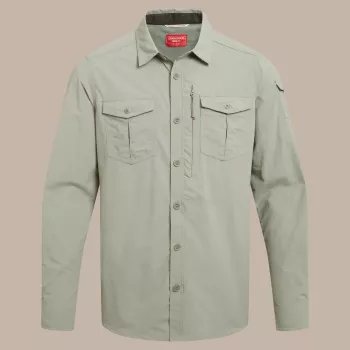 Cămașă de călătorie cu mânecă lungă Craghoppers NosiLife Adventure LS Shirt III pentru bărbați - Bay Leaf, M