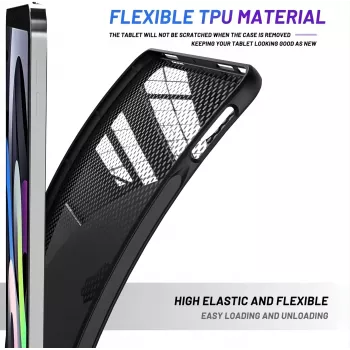 Carcasă spate MRDISC pentru Apple iPad Pro M4 neagră TPU - husă subțire absorbantă de șocuri cu margini ridicate, finisaj mat rezistent la zgârieturi, decupaje precise (MG-BCIPTABPROM4SW)