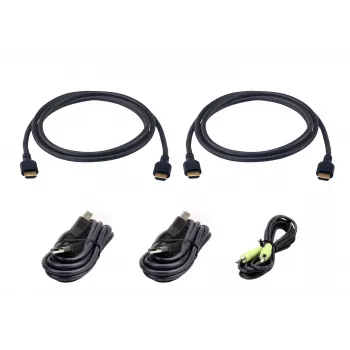 Set cablu KVM ATEN 2L-7D02UH21X5 Ultra High Speed - DisplayPort, USB, audio, 5 m, negru