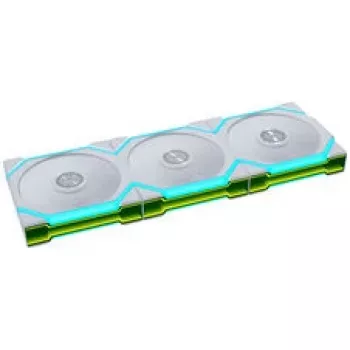Set de 3 ventilatoare Lian Li UNI FAN SL FLEX Wireless PWM ARGB Reverse Blade 120mm cu controller, alb