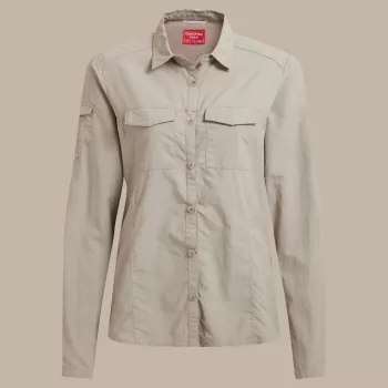 Cămașă de călătorie Craghoppers NosiLife Adventure LS Shirt III pentru femei - Soft Mushroom, XS