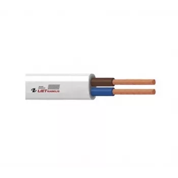 H05VVH2-F Cablu plat dublu flexibil PVC alb 2x1 mm² 50m